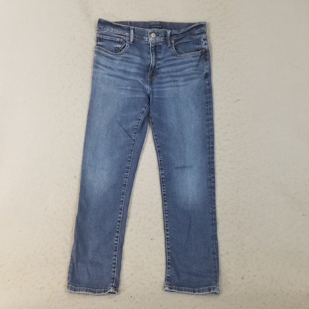Lucky Brand Jeans Mens 33x32 Blue 223 Straight Leg Stretch Medium Wash Denim